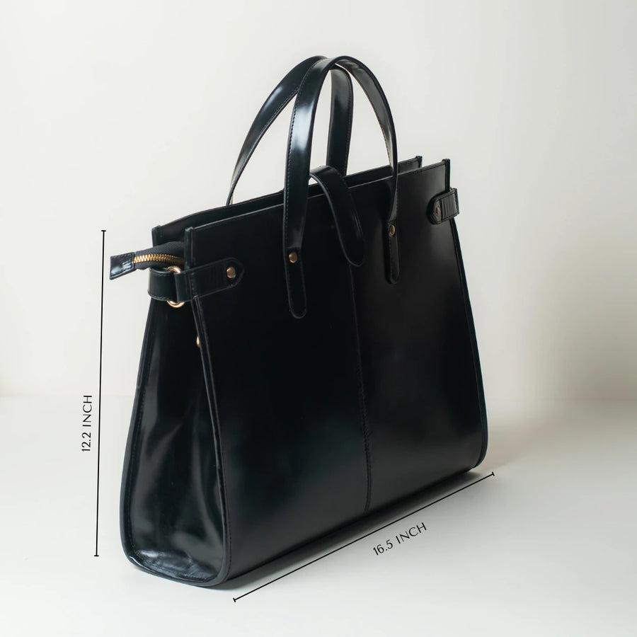 Wrangler Leather Tote - Noir