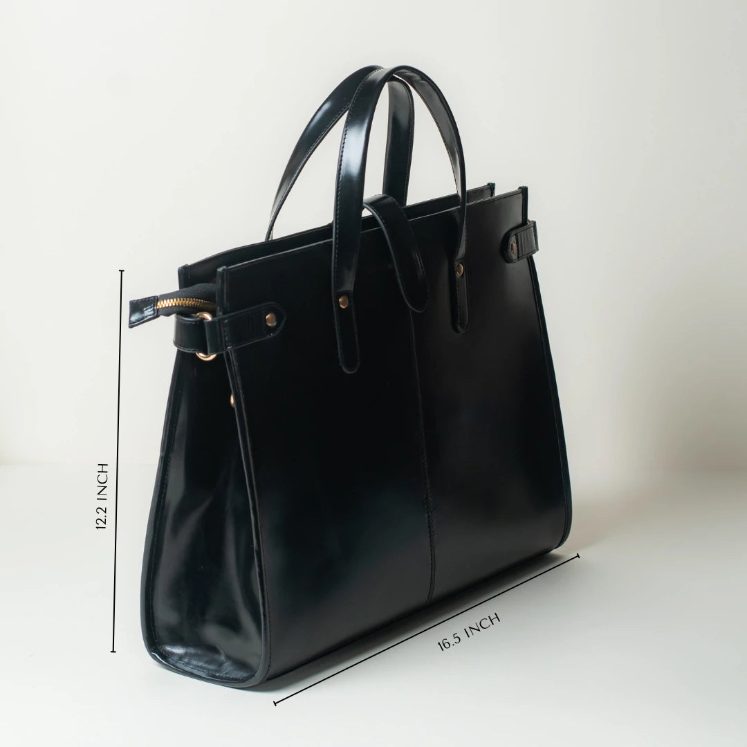 Wrangler Leather Tote - Noir