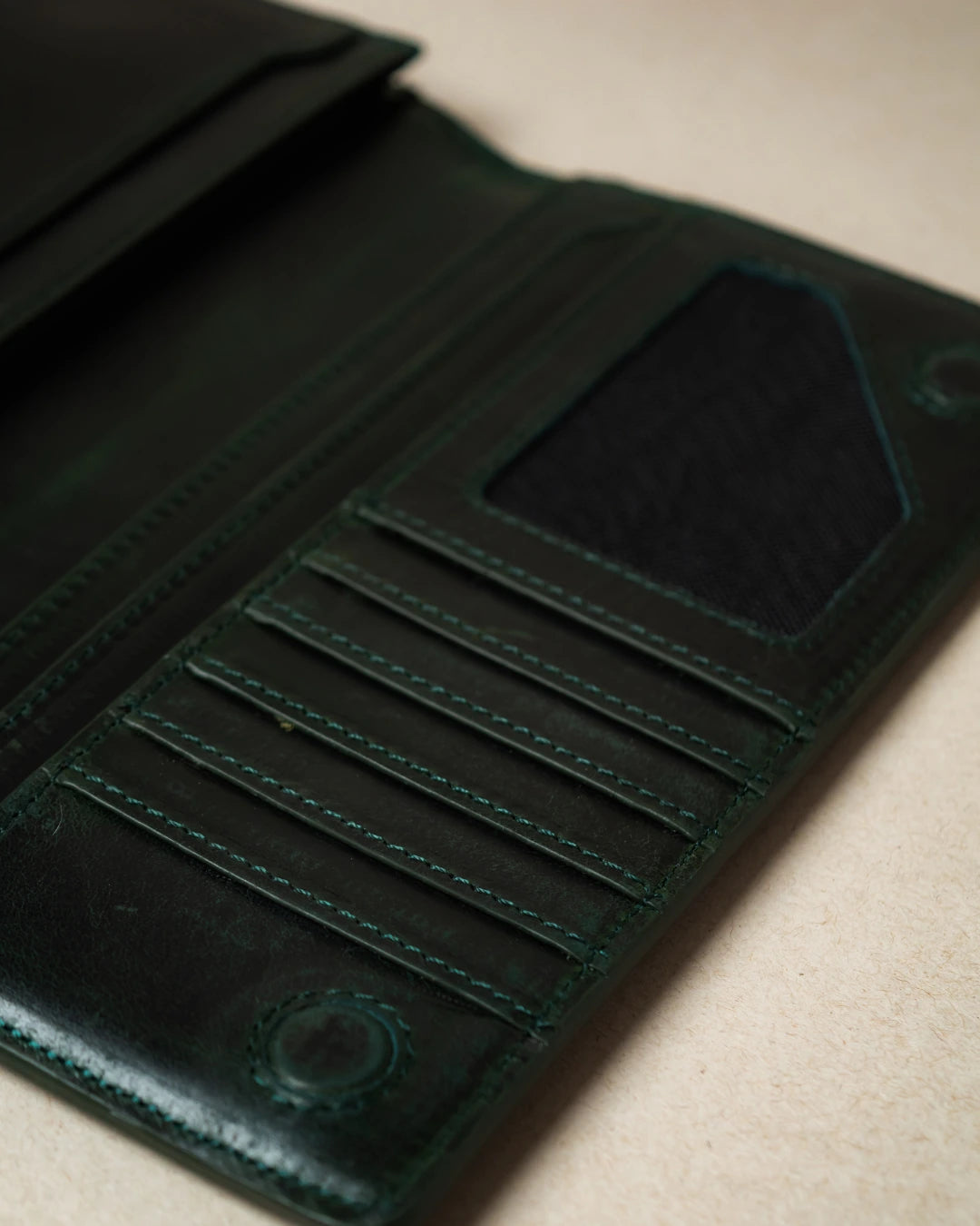 Foreman Long Leather Wallet - Jade