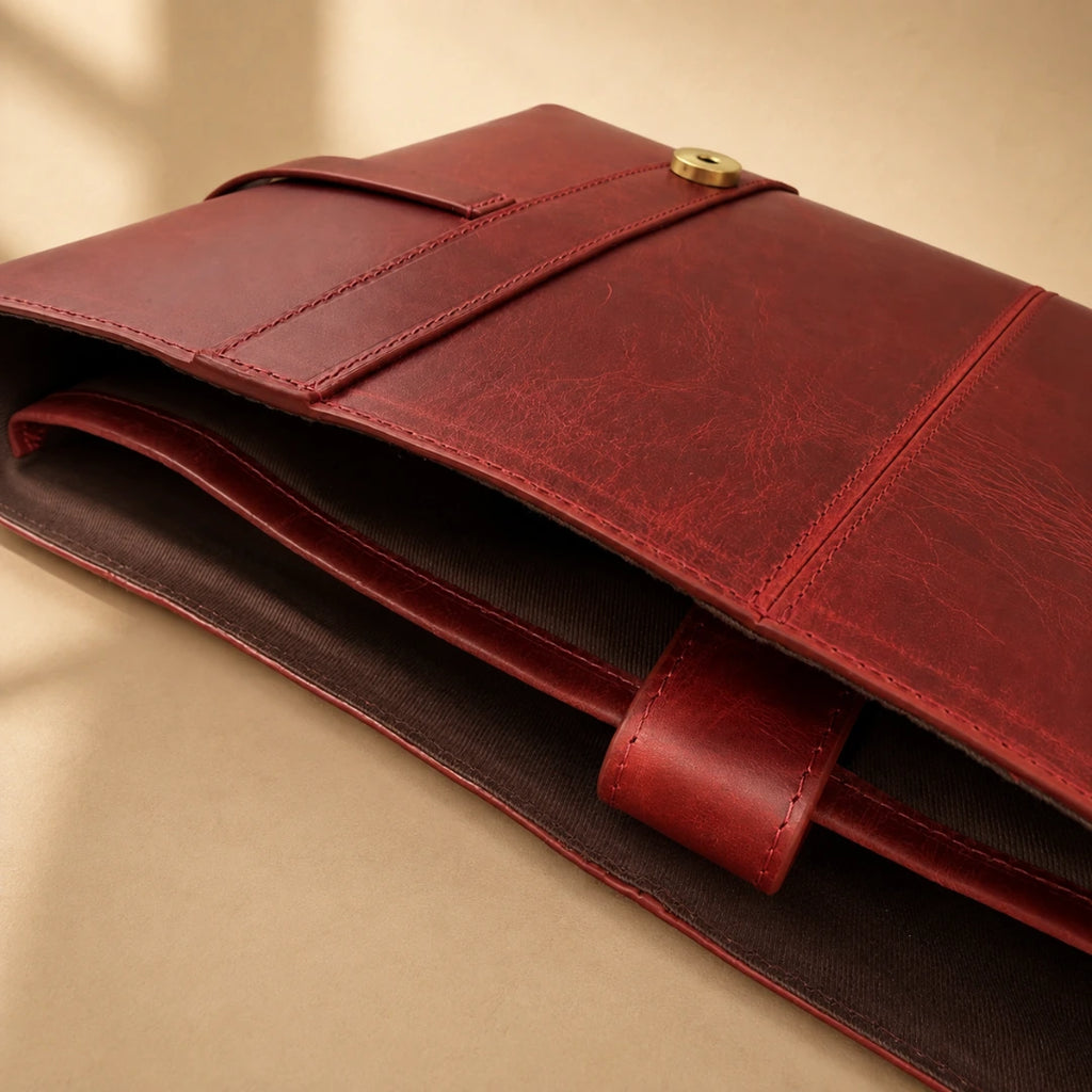 Dispatch Leather Satchel - Crimson