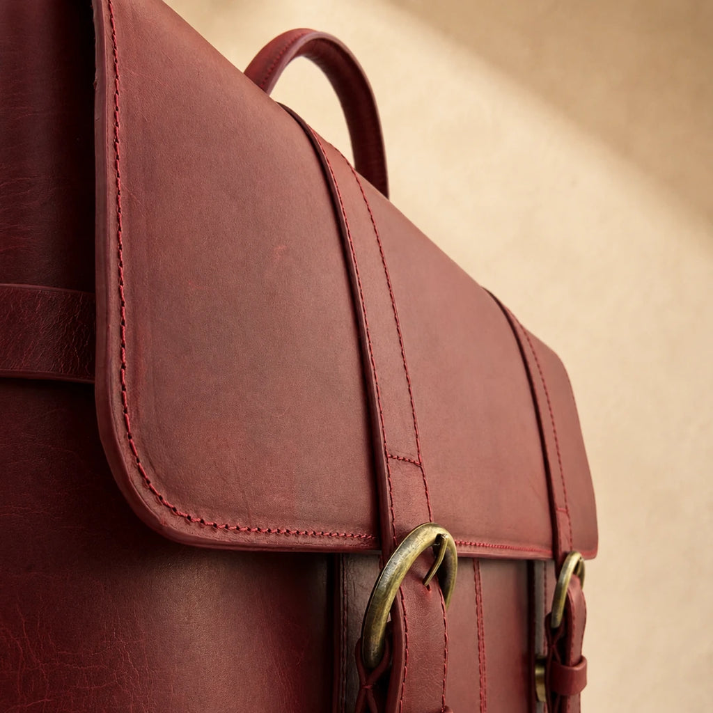 Dispatch Leather Satchel - Crimson