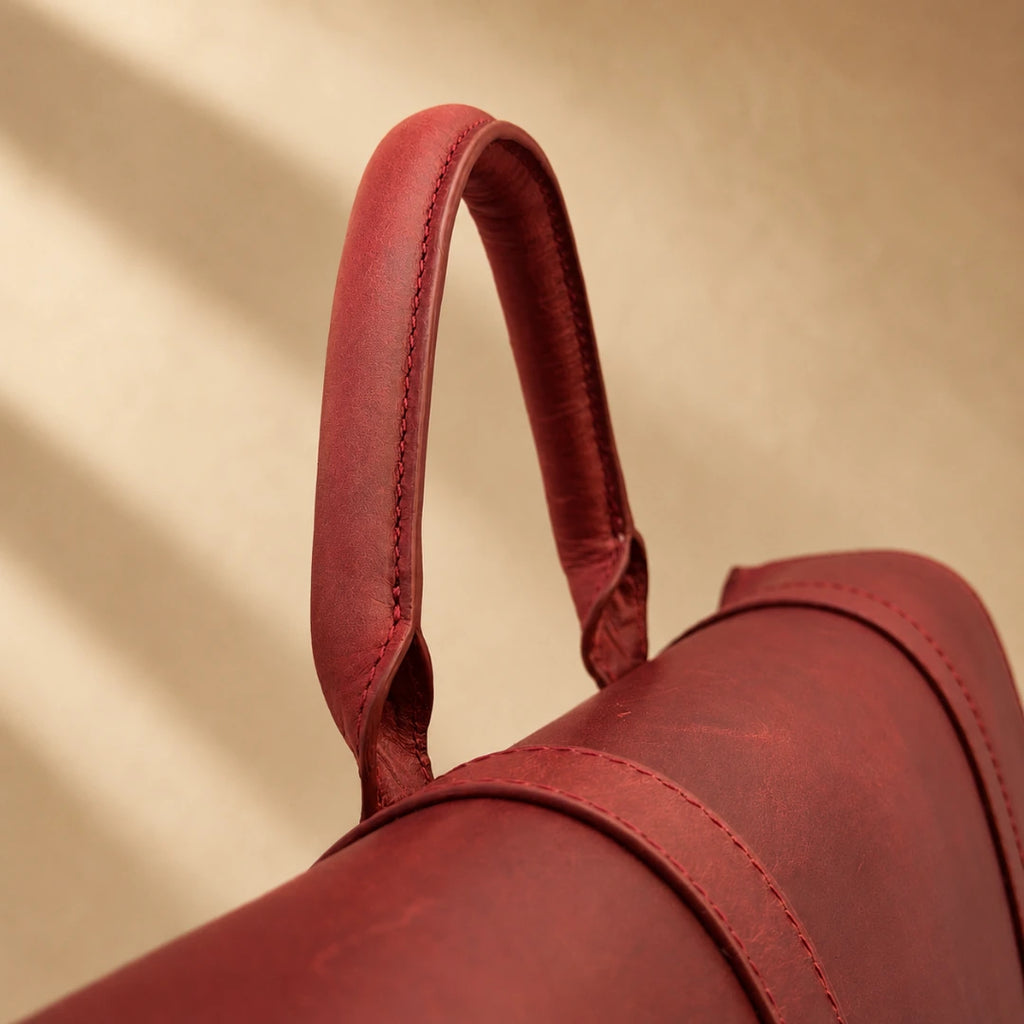Dispatch Leather Satchel - Crimson