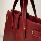 Wrangler Leather Tote - Crimson