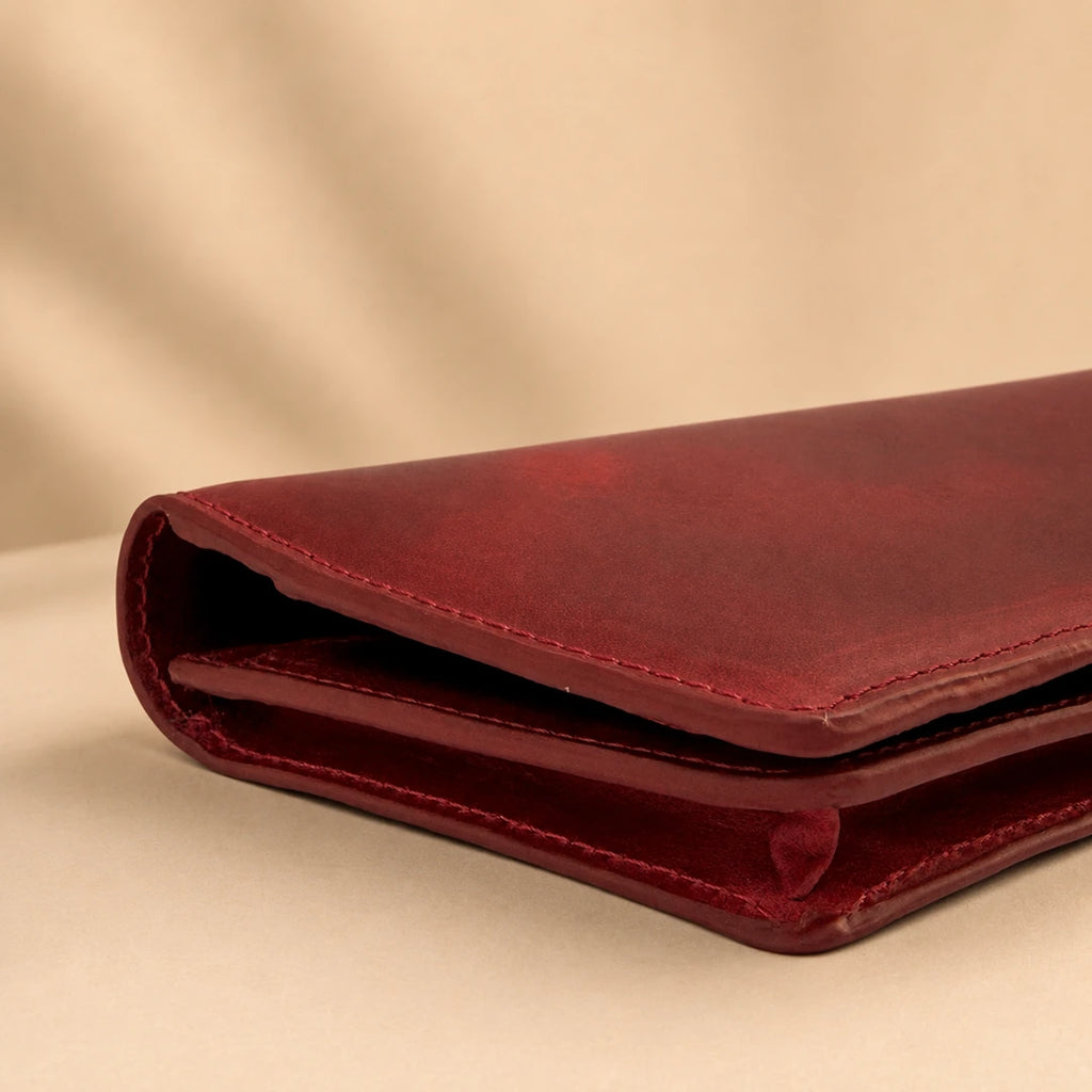Foreman Long Wallet - Crimson