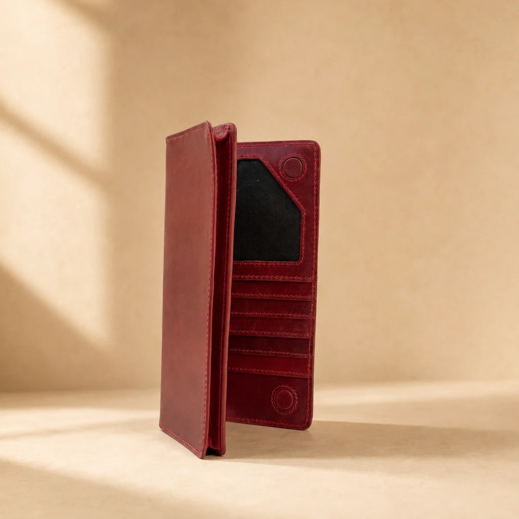Foreman Long Wallet - Crimson