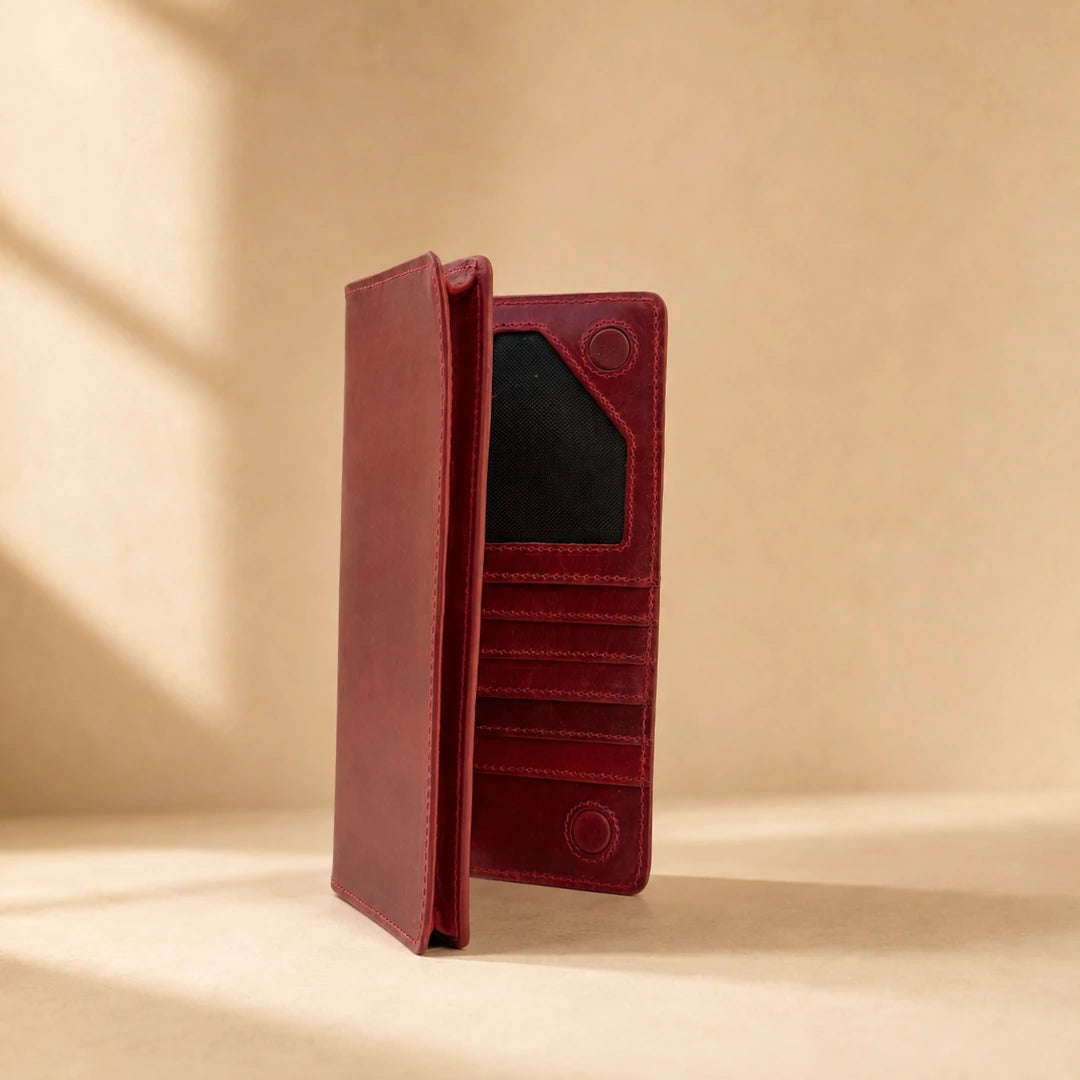 Foreman Long Wallet - Crimson